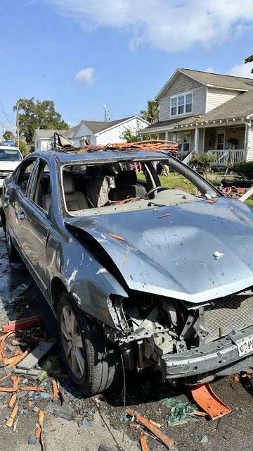 Storm-damaged vehicle recovered